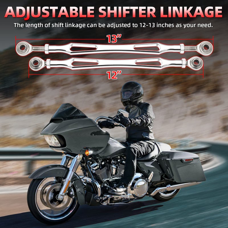 Amazicha Chrome Gear Shift Linkage Compatible for Harley Davidson Softail Dyna Touring Road King Electra Street Glide Tri Glide 1986-later - Image 5